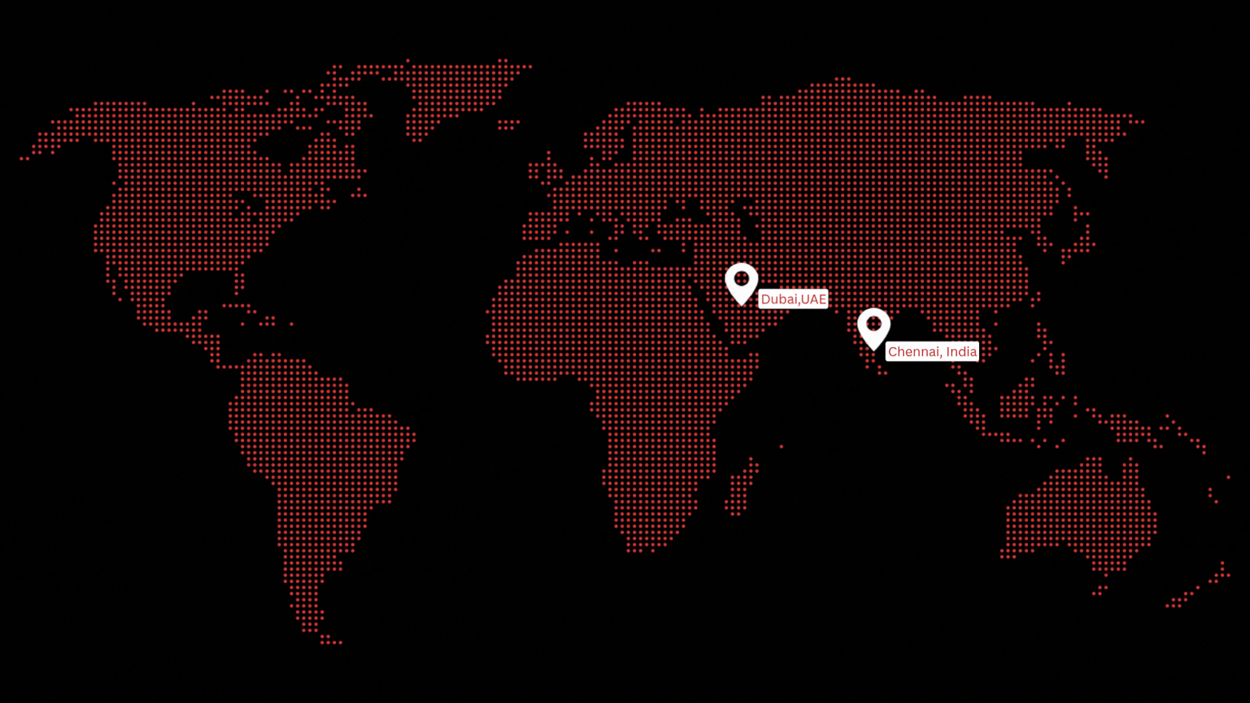 KAY Media Chennai and Dubai map